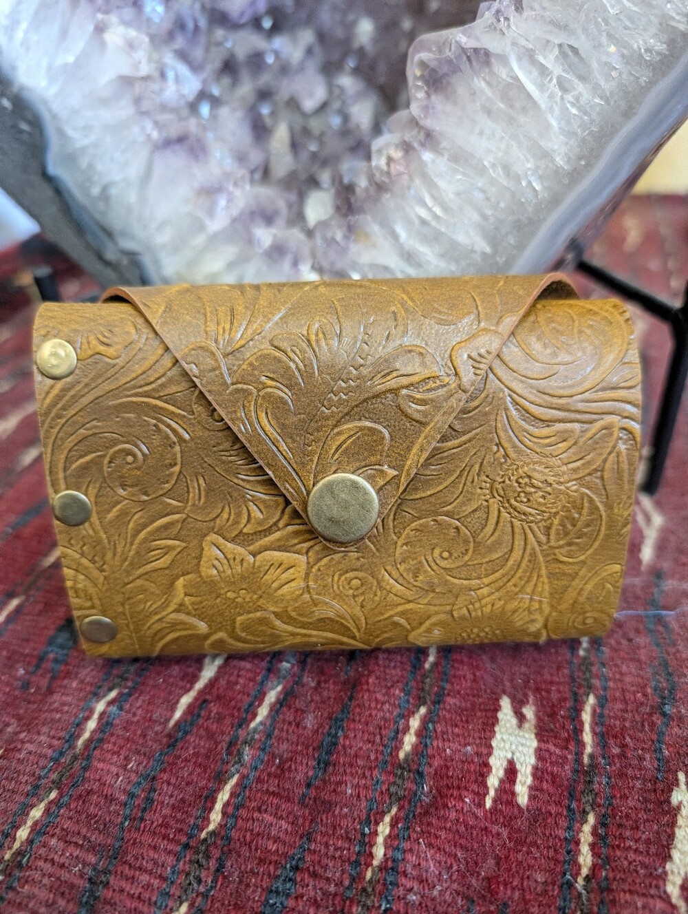 Hand-Tooled Custom Brown Leather Men's Wallet